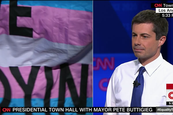 trans_protest_at_HRC_Democratic_Town_Hall_insert_screen_capture_via_CNN