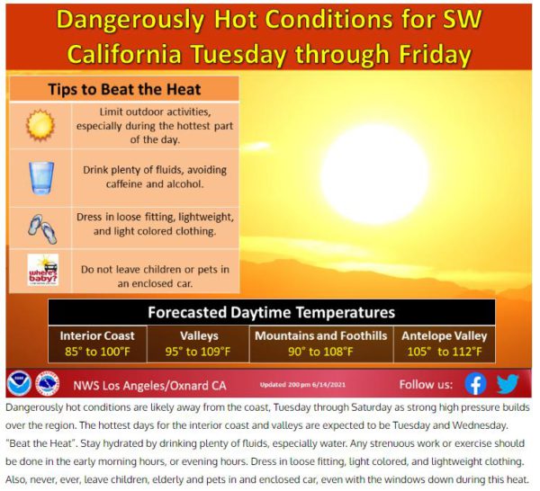 Extreme Heat Warning: High temperatures forecast for Southern California