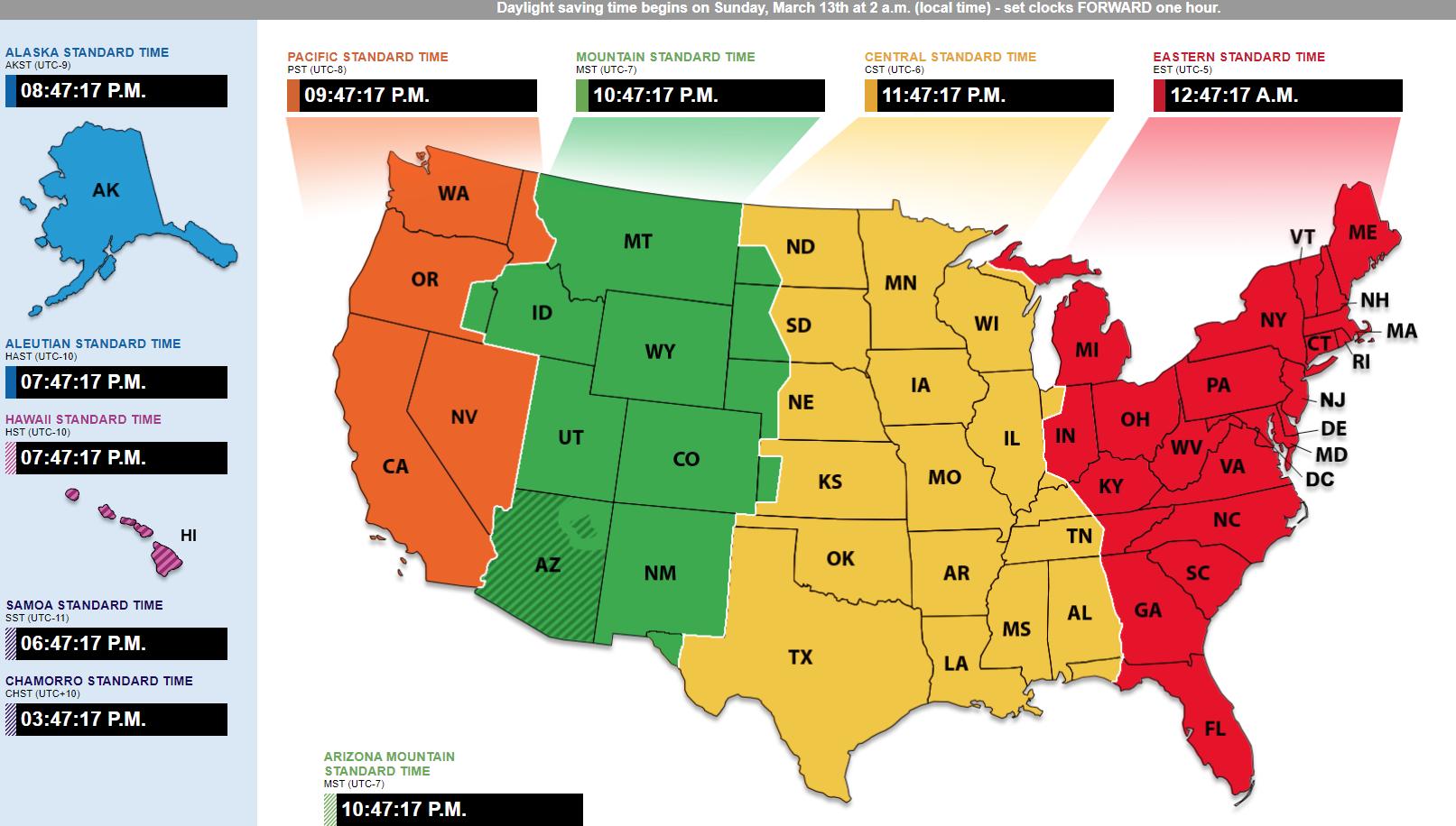 Daylight Saving Time: Maps Show Why We Disagree About 'Spring Forward' -  Bloomberg