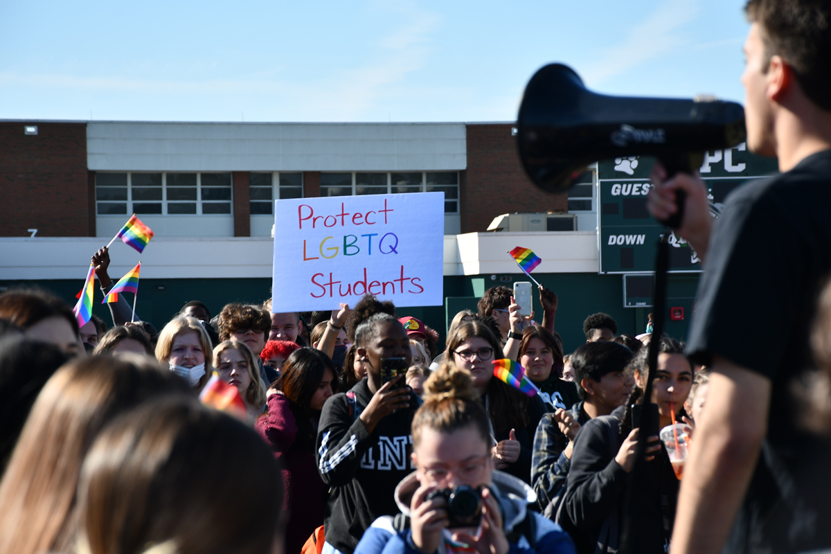 Demonstrators express support for LGBT club at Brandon High School