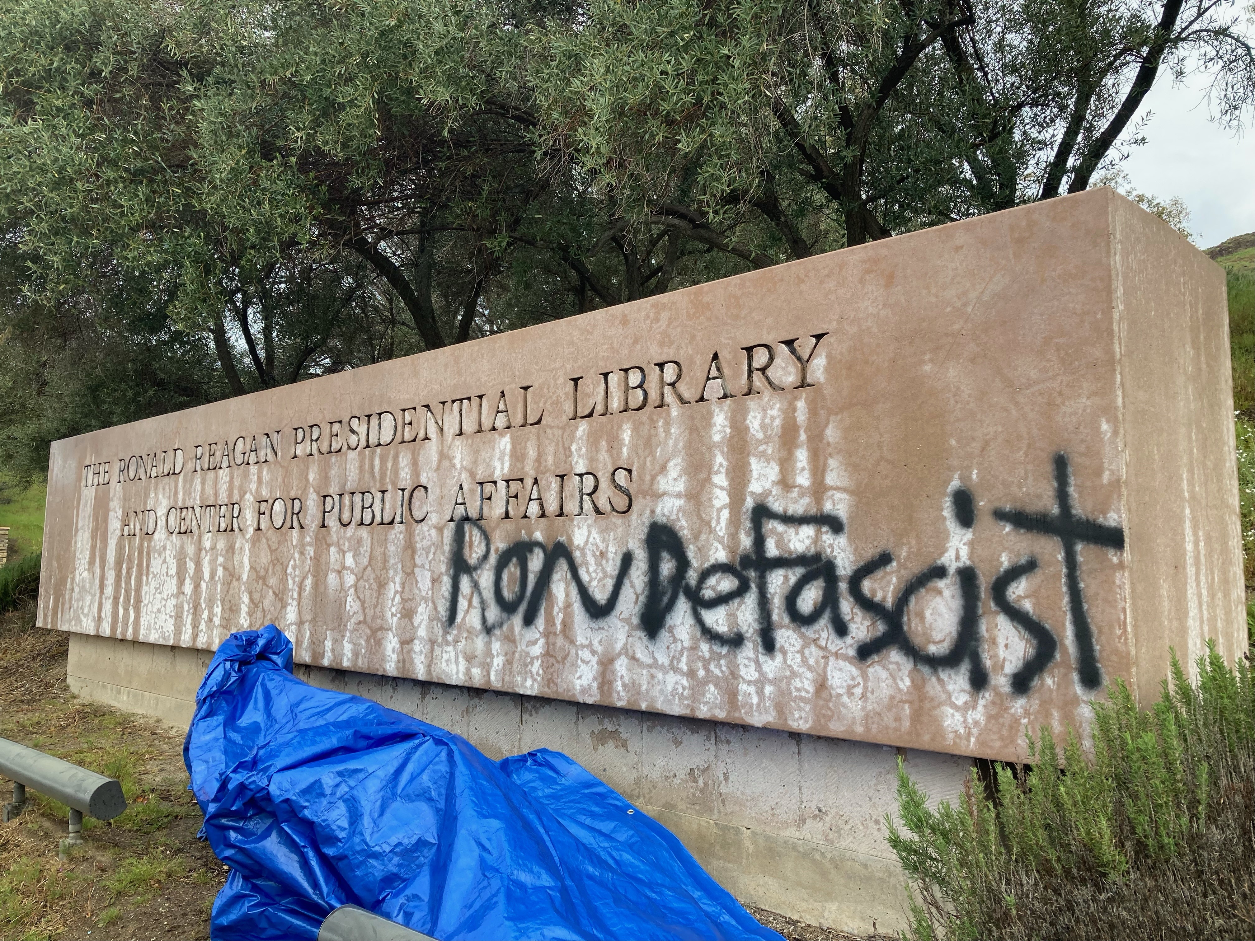 Reagan Presidential Library vandalized ahead of DeSantis visit