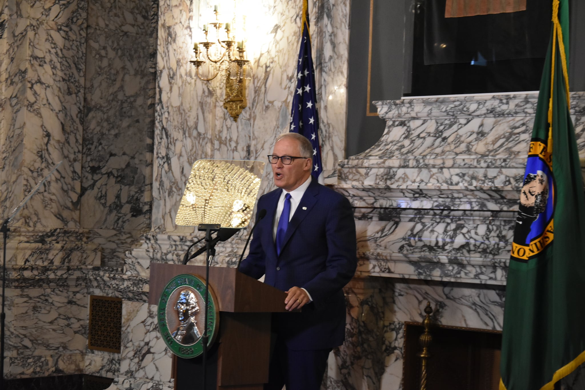 Governor Jay Inslee speaking in Jan 2022