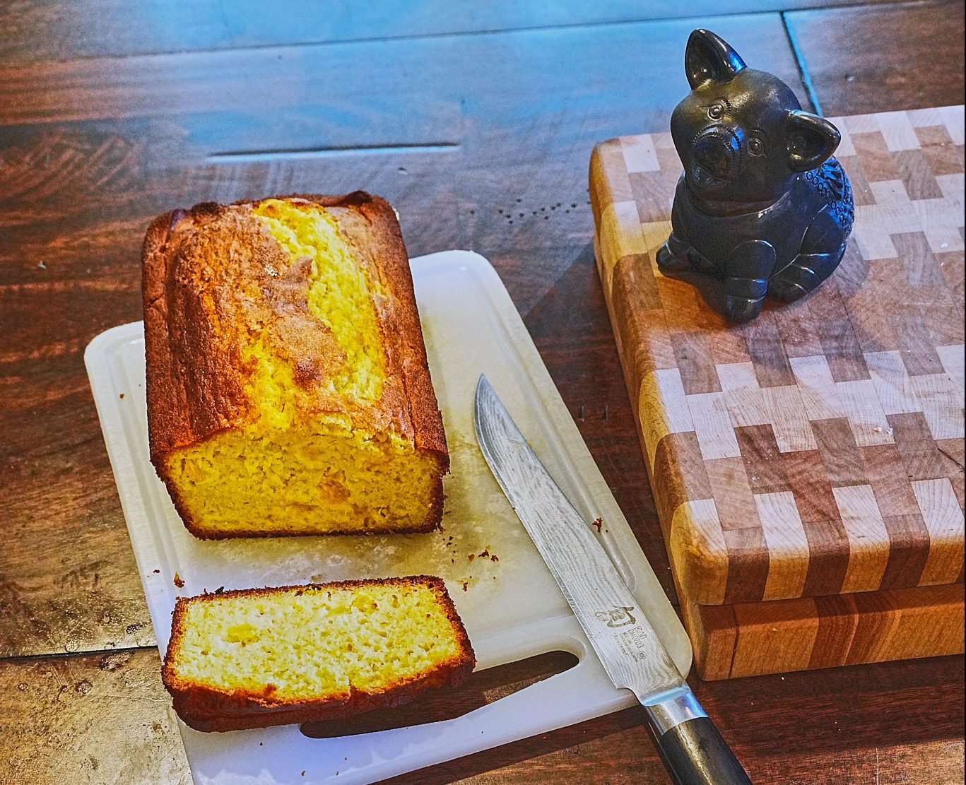Kanes Cuisine Orange loaf cake with honey-orange compote
