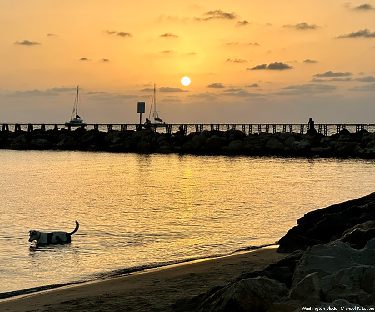 20241013_sunset_at_Hilton_Beach_in_Tel_Aviv_Israel_insert_(c)_Washington_Blade_by_Michael_K_Lavers