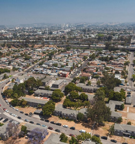 Aerial View of a Neighborhood in Los Angeles California