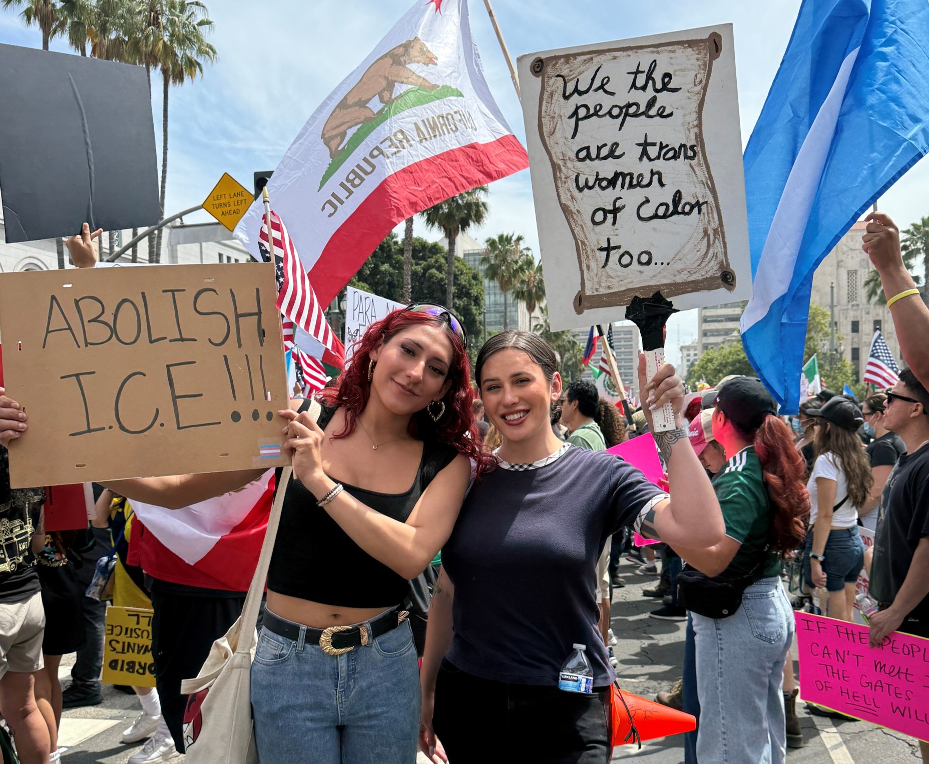 Arri and Rose Montoya protest pic
