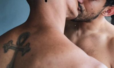 Men kissing