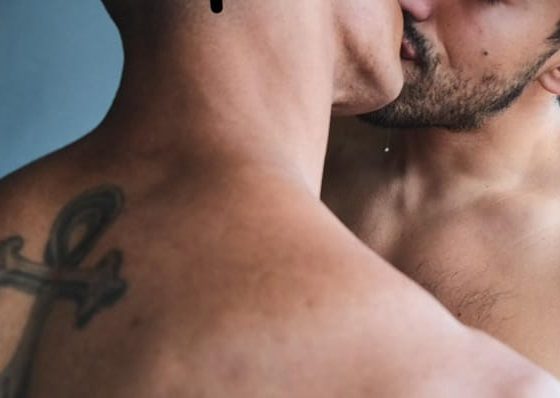 Men kissing