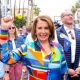 Nancy Pelosi marching