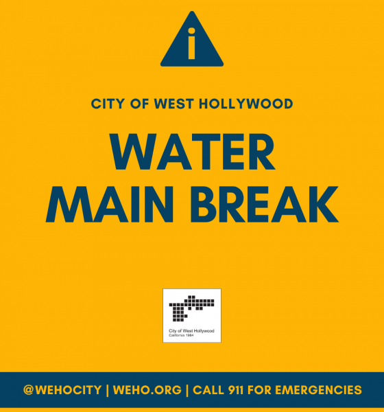 Weho City water main break