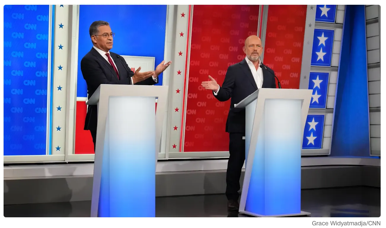 CNN Debate - CNN Debate Xavier Becerra and Steve Hilton (Screenshot 9-30-26)